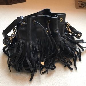 Leather fringe bag